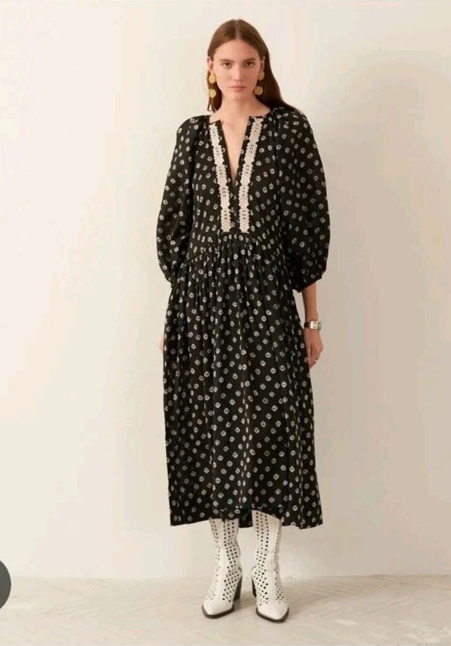Alix Of Bohemia Talitha Licorice Black Silk Blend Maxi Dress Small Whimsigoth